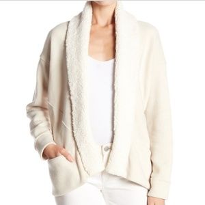 Splendid knit cardigan with faux fur collar